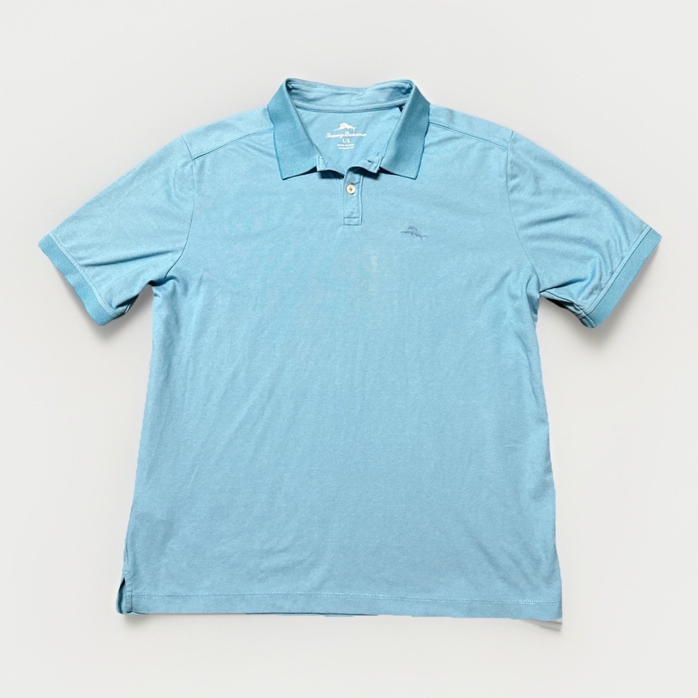 Tommy Bahama Polo Shirt Mens Large Blue Short Sleeve Casual Outdoor